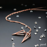 Juvel Classic: Threader Square-based Pyramid Earrings (Pink Gold Plated)