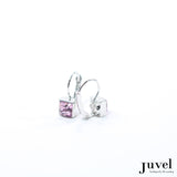 Juvel Square Clip Earrings (Light Amethyst)