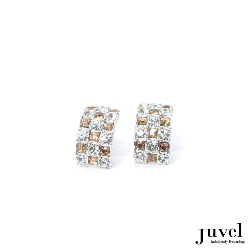 Juvel Curved Clear/Light Peach Earrings