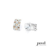 Juvel Curved Clear/Light Peach Earrings