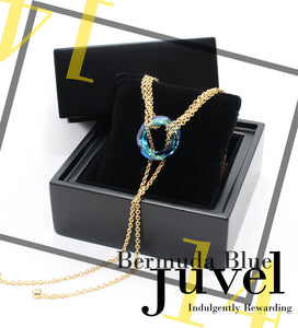 Juvel Gatsby Bermuda Blue Necklace (14K Gold Plated)