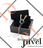 Juvel Gatsby Bermuda Blue Necklace (19K Pink Gold Plated)