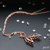 Juvel Classic: Threader Octahedron Earrings (Pink Gold Plated)
